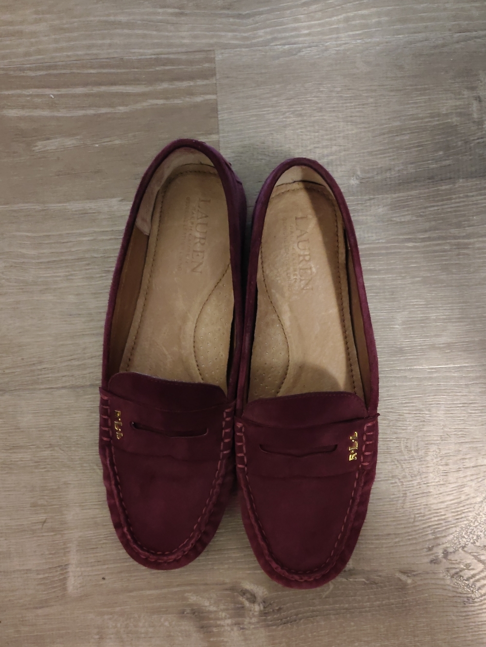 Lauren Ralph Lauren Burgundy Suede Penny Loafers - Women